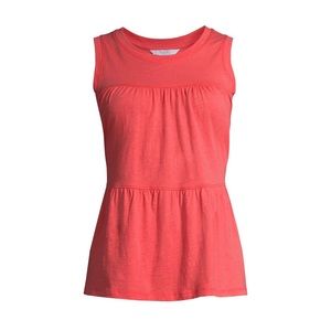 Time and Tru Women's Tiered Tank | Coral Fire | NWT | Large